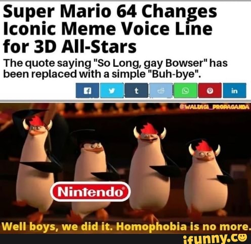 Nintendo Have Removed The So Long Gay Bowser Line From 'Mario 64