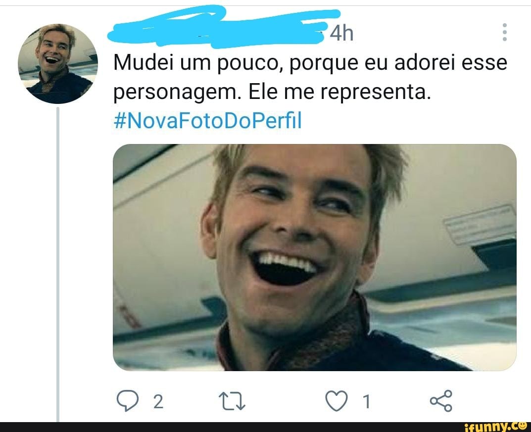 Mudei um pouco, porque eu adorei esse personagem. Ele me representa.
&NovaFotoDoPerfil
