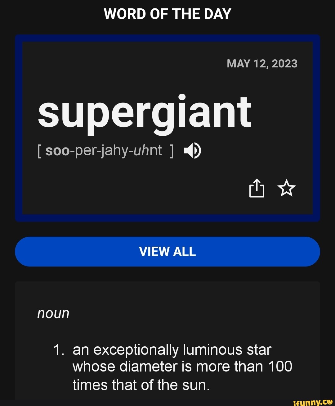 WORD OF THE DAY MAY 12, 2023 super giant [ sooperjahyuhnt ] 4) VIEW