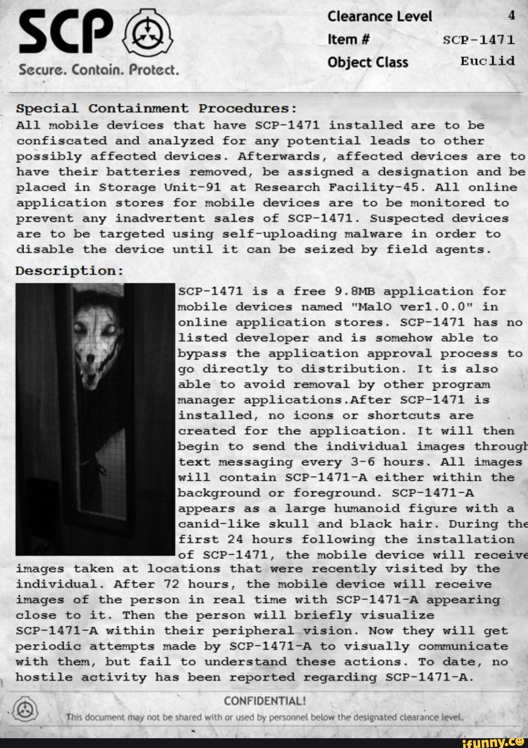 Special Containment Procedures: All Mobile Devices That Have Scp-1471 