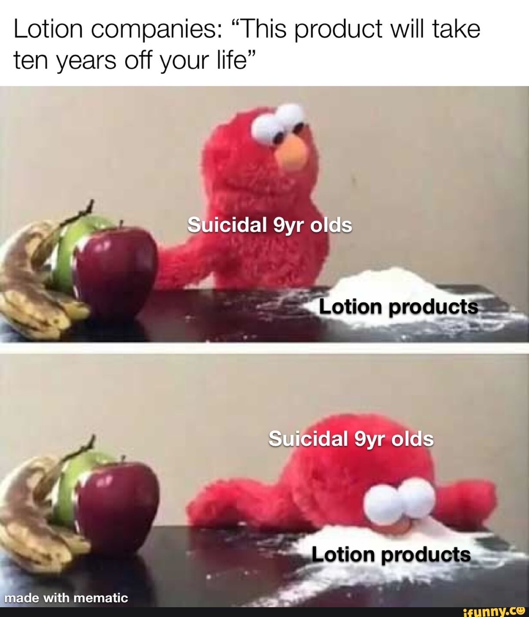 Lotion companies: "This product will take
ten years off your life"