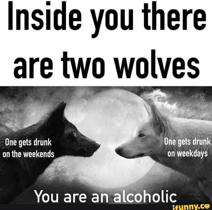 Inside you there are two wolves One gets drunk One gets drunk on the ...