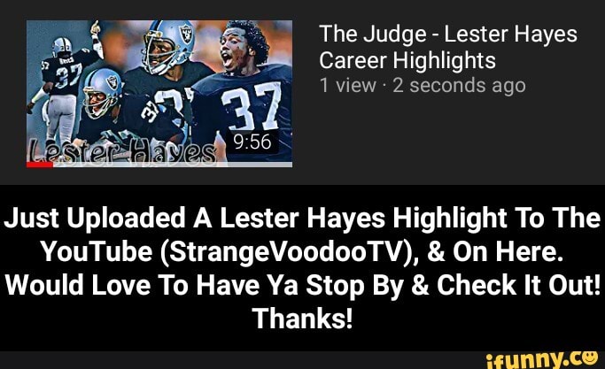 The Judge - Lester Hayes Career Highlights 