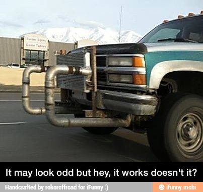 It may look odd but hey, it works doesn't it? - It may look odd but hey, it works doesn't it?