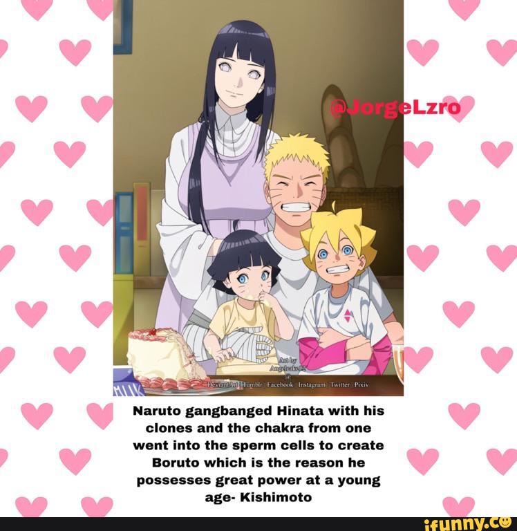 Naruto gangbanged Hinata with his clones and the chakra from one went