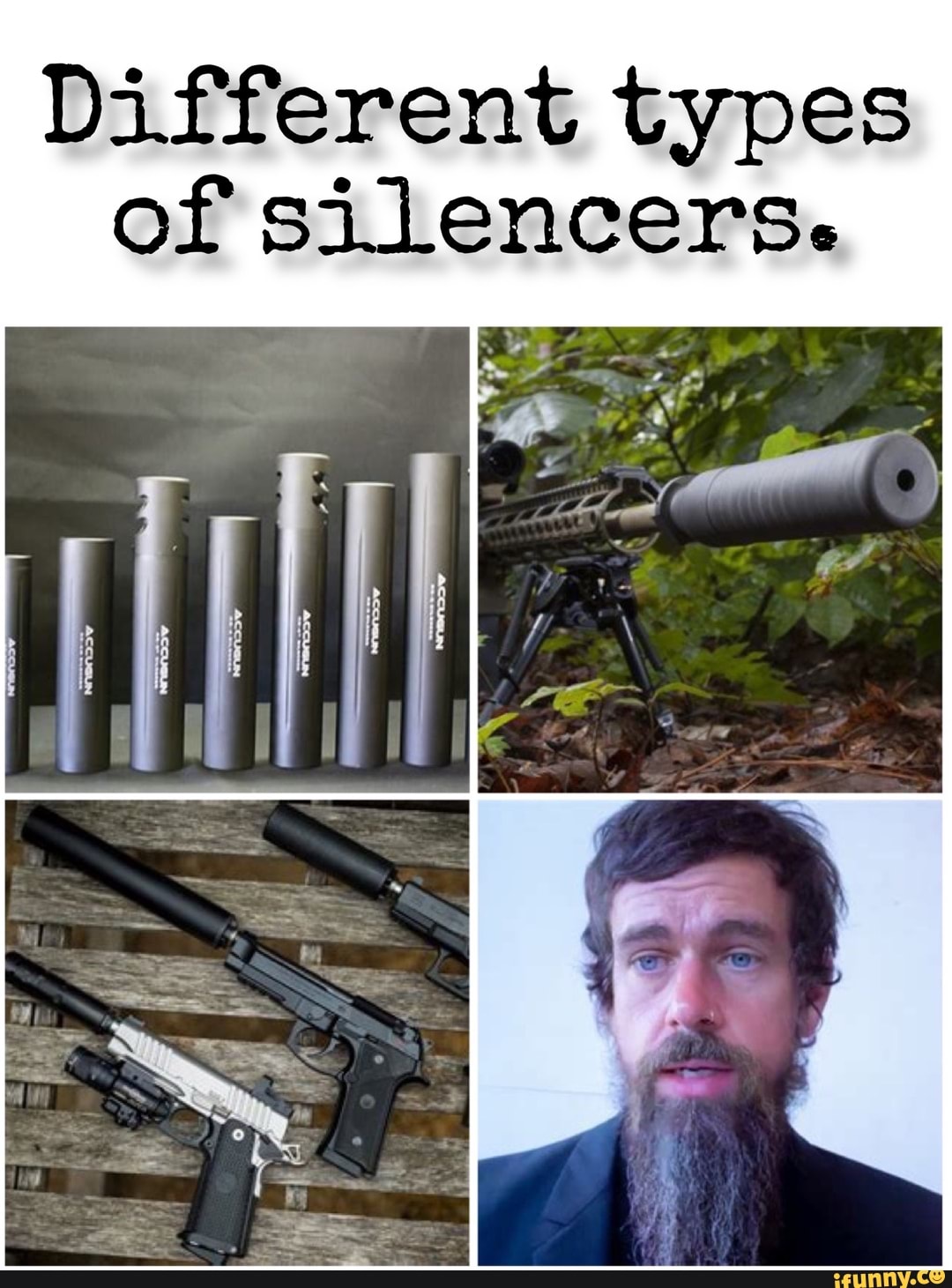 Different types of silencers. iFunny