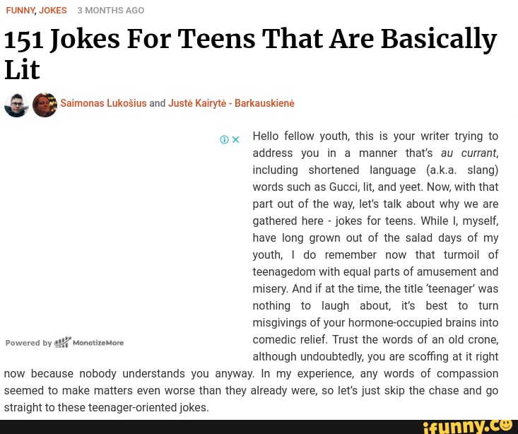 really funny jokes for teenagers