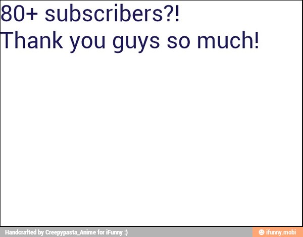 80+ subscribers?!
Thank you guys so much!