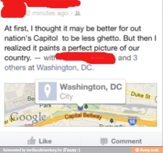 Femara
At first, I thought it may be better for out
nation's Capitol to be less ghetto. But then I
realized it paints a lect picture of our
country. wit and 3
others at Washington, DC.
Washington, DC