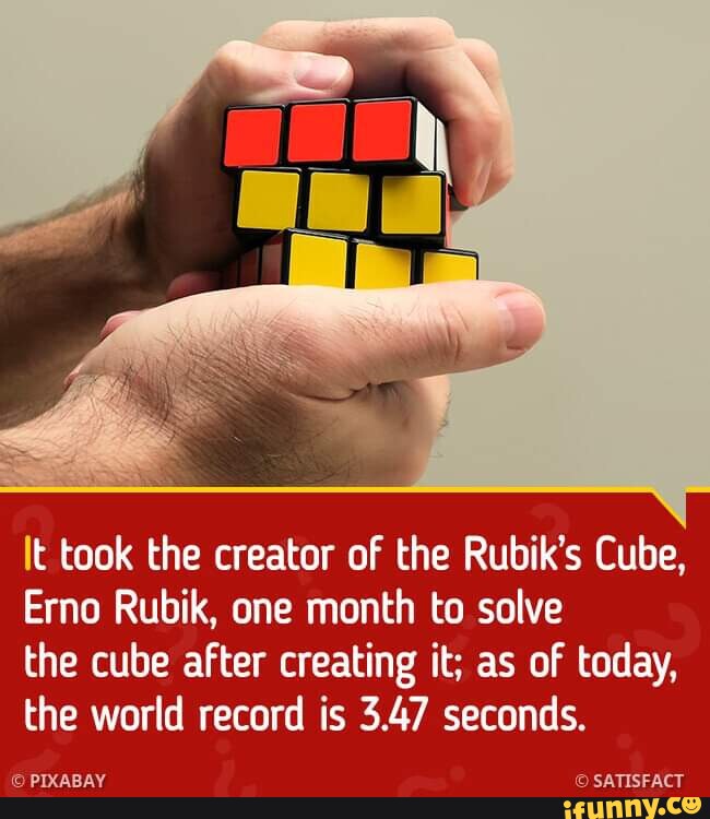 It took the creator of the Rubik's Cube, Erno Rubik, one month to solve