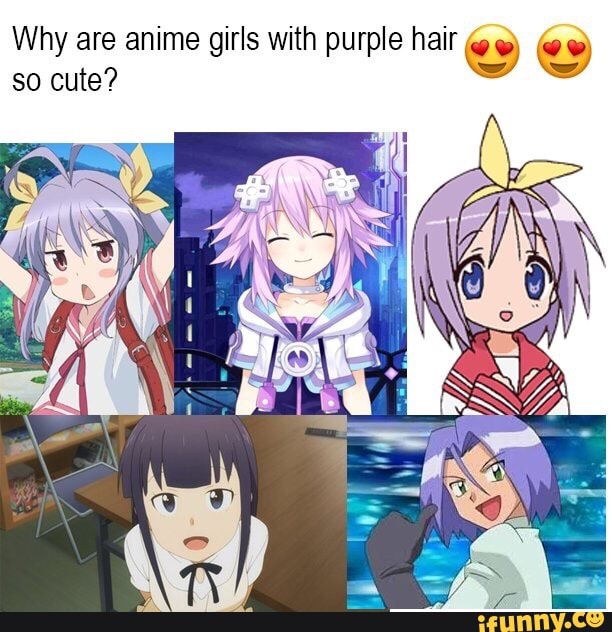 Why Are Anime Girls With Purple Hair So Cute Ifunny