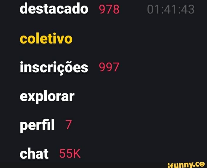 destacado 978 coletivo inscrições 997 explorar perfil
chat