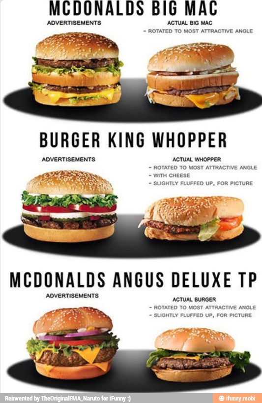 Mcdonalds big mac rotated to most attractive angle burger king whopper mcdo...