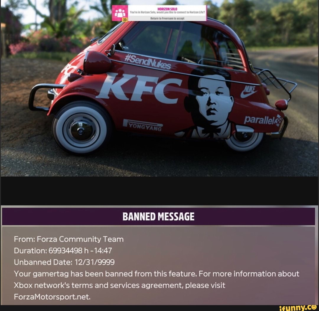 Banned Message From Forza Community Team Duration H