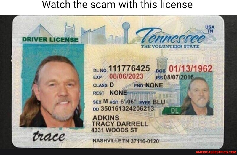 Watch the scam with this license USA TN DRIVER LICENSE I CHRCCCCE THE