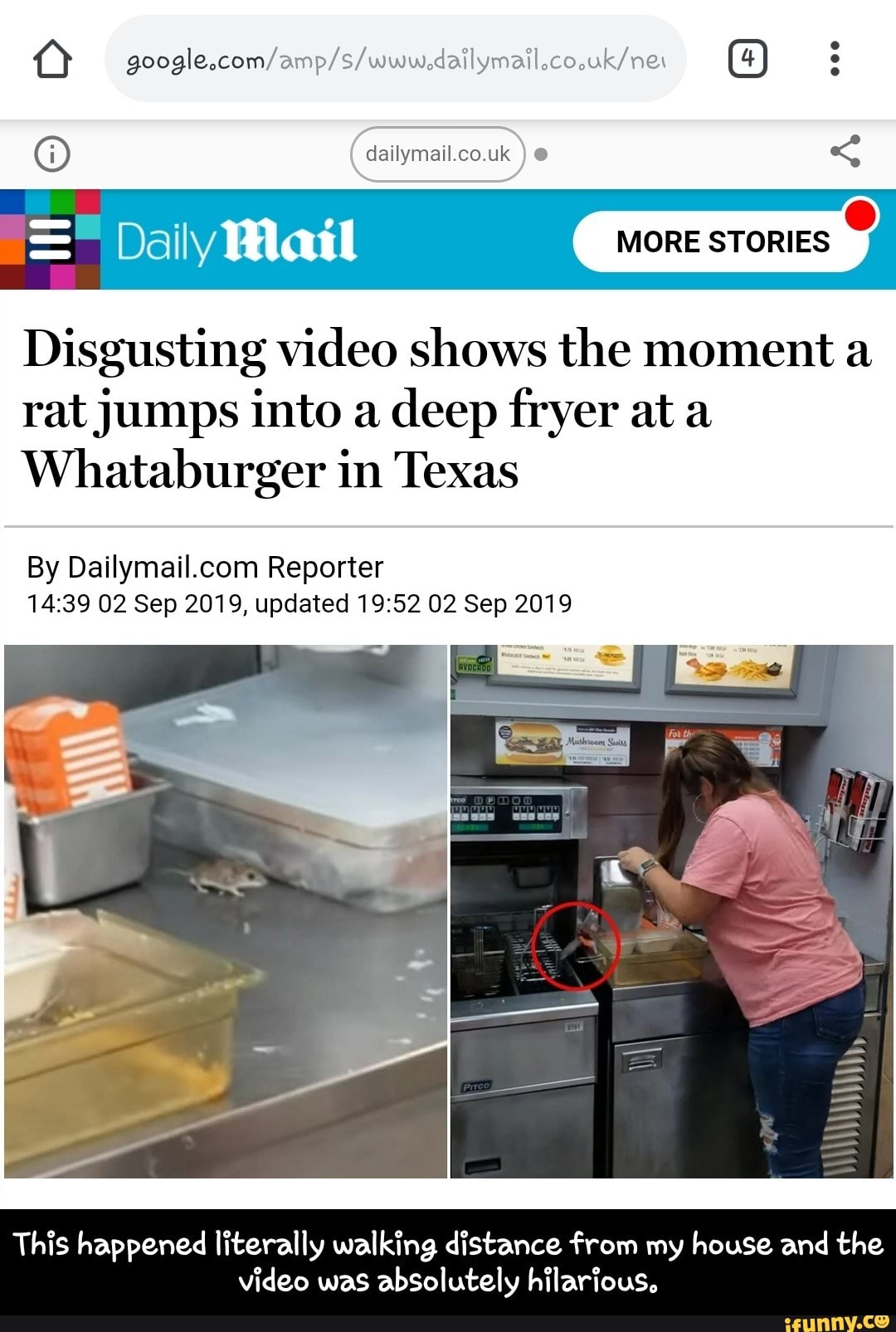 Disgusting Video shows the moment a rat jumps into a deep fryer at a