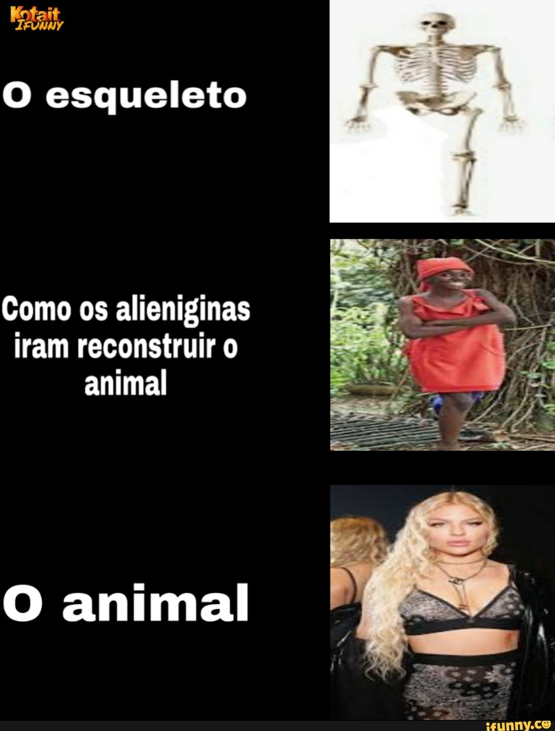 O esqueleto
Como os alieniginas
iram reconstruir 0
animal
O animal