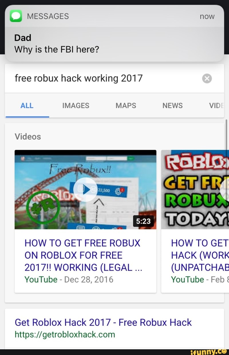 Dad Free Robux Hack Working 2017 On Roblox For Free Hack Work Youtube Dec 2812016 Youtube Febi Get Roblox Hack 2017 Free Robux Hack Https Getrobioxhack Com Ifunny