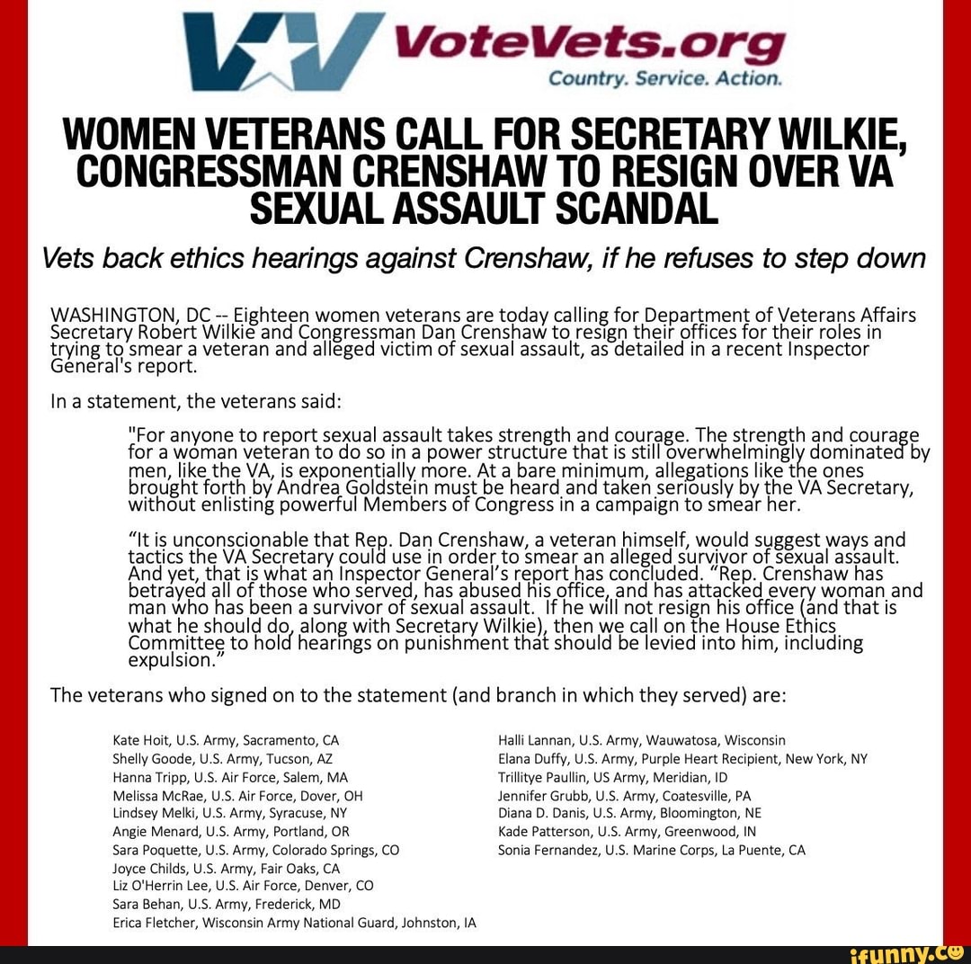 Country. Service. Action. WOMEN VETERANS CALL FOR SECRETARY WILKIE ...