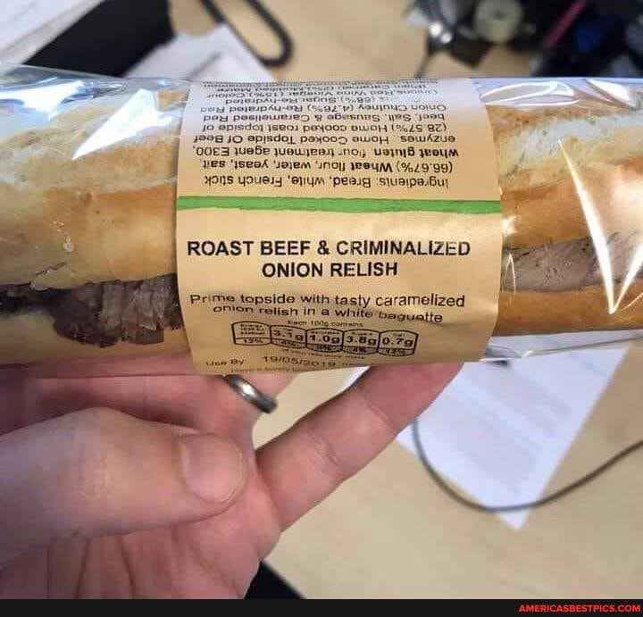 ROAST BEEF & CRIMINALIZED ONION RELISH
Prims topside with in tas! rameliz mioniehien in
SS