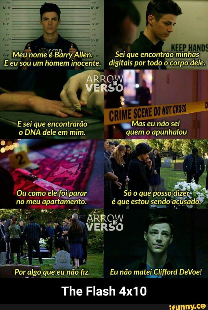 E eu sou um homem
inocente.
=E sei que encontrarão
o DNA dele em mim.
Serie dy
Por algo que eu não, fiz. Eundo matei Clifford DeVoe!
The Flash 4x10 - The Flash 4x10