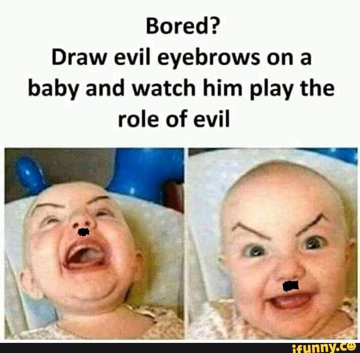 evil baby smile meme