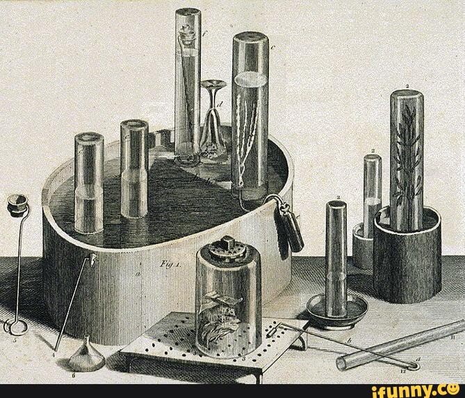 (Equipment used by Joseph Priestley in his experiments on gases and the