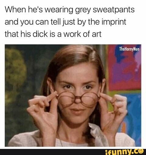 Grey sweatpants dick