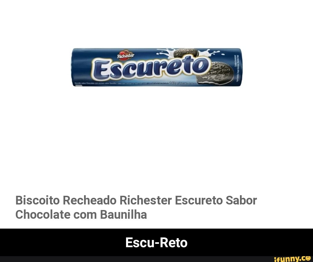 Biscoito Recheado Richester Escureto Sabor
Chocolate com Baunilha - Escu-Reto