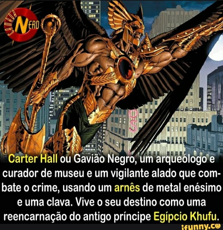 Carter Hall ou Gavião Neg um arque curador de museu e um vigilante