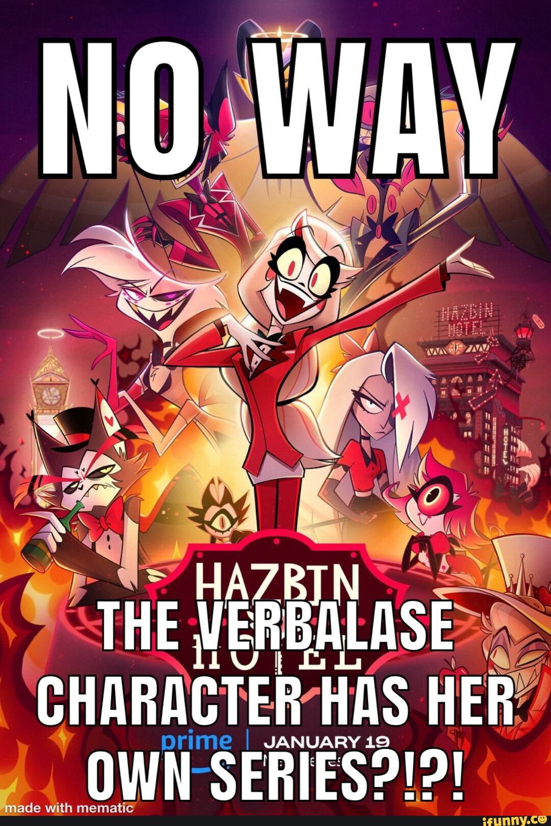 HAZBIN THE VERBALASE CHARACTER HAS HER JANUARY 19 OWN - iFunny