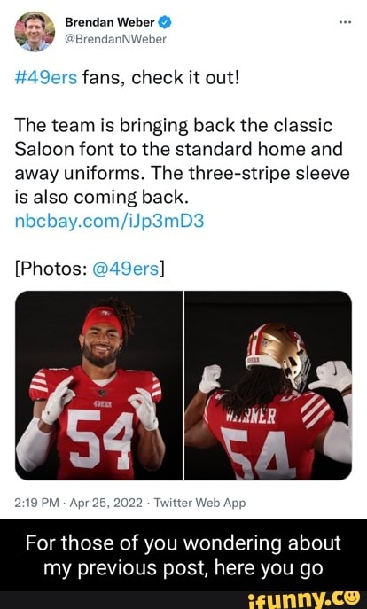 Brendan Weber #49ers fans, check it out! The team is bringing back the  classic Saloon font