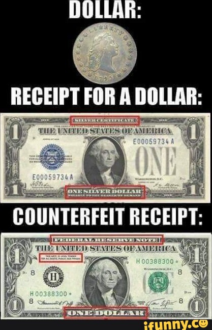RECEIPT FOR A DOLLAR: COUNTERFEIT BECEIPT: - iFunny