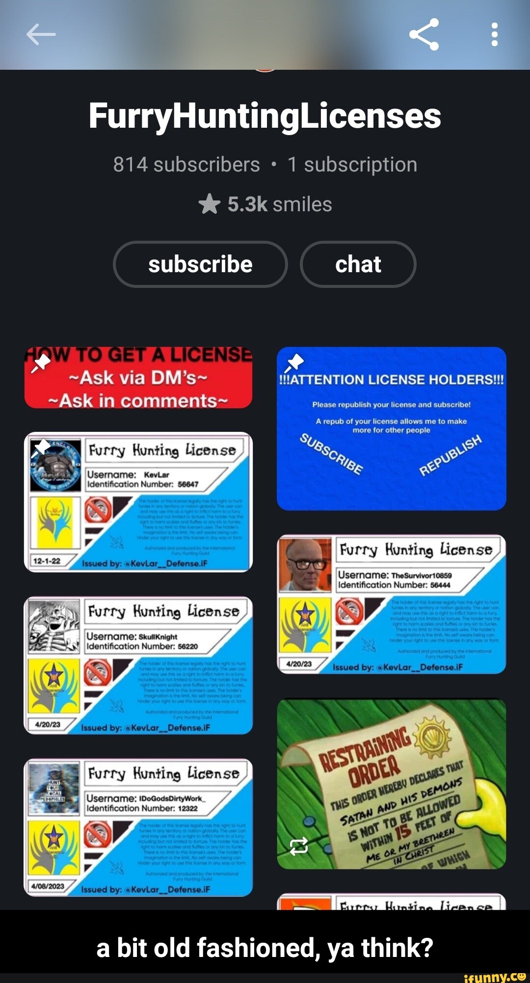 FurryHuntingLicenses 814 subscribers 1 subscription 5.3k smiles