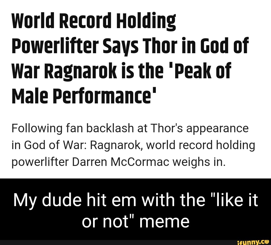 Pro Powerlifter Says God Of War's Thor Is 'Peak Male Performance