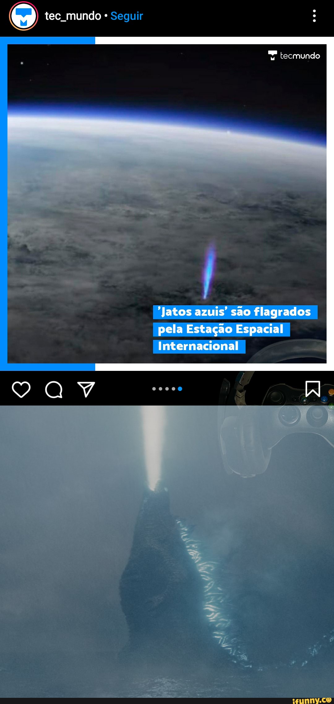 tec mundo * Seguir
tecmundo
"Jatos azuis' são flagrados I pela Estação Espacial
Internacional