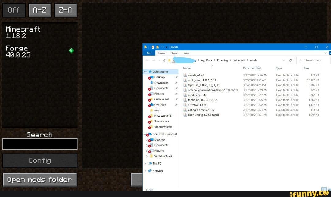 2fi Hinecr att 3 > AppData > Roaming > .minecraft > mo Date OS