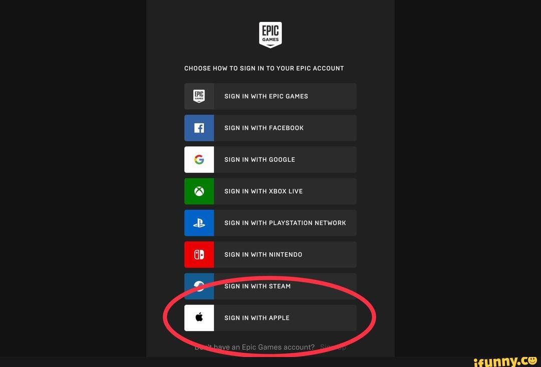 CHOOSE HOW TO SIGN IN TO YOUR EPIC ACCOUNT SIGN IN WITH EPIC GAMES SIGN