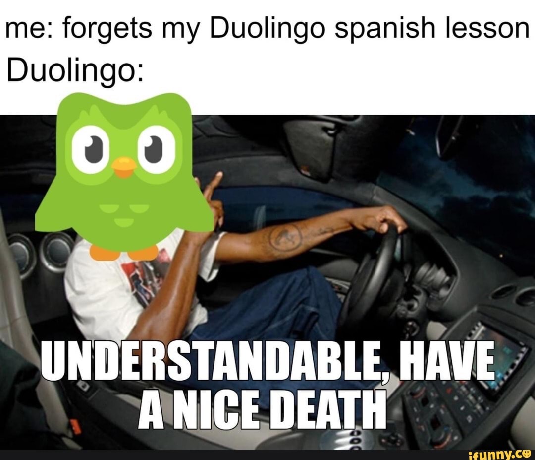 me: forgets my Duolingo spanish lesson
Duolingo: