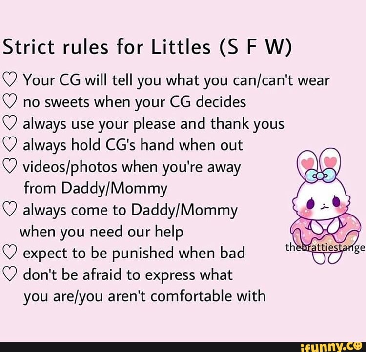 Strict rules for Littles (S F W) (9 Your CG will tell you what you ...