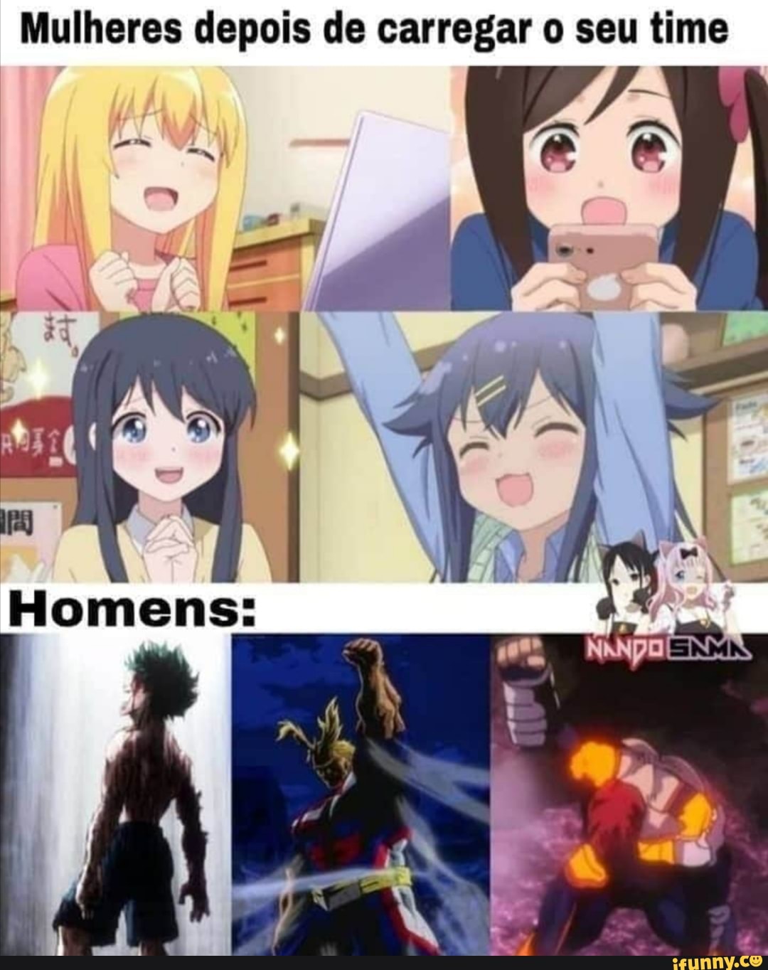 Mulheres depois de carregar o seu time
