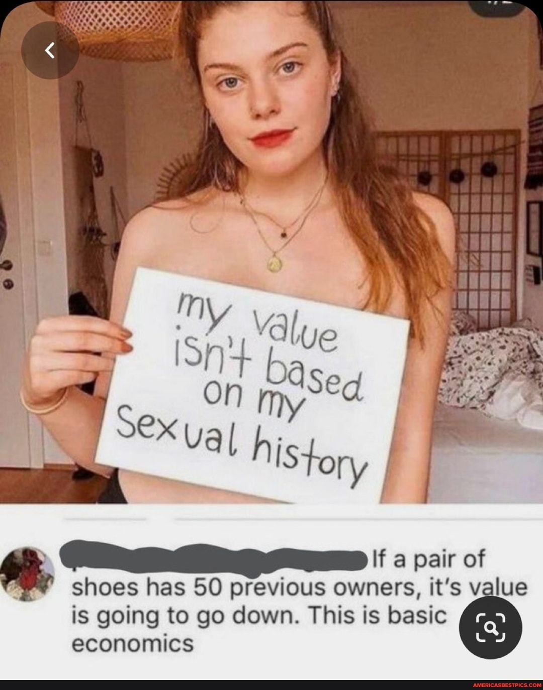 basea
is pair of
shoes has 50 previous owners, it's value is going to go down. This is basic economics