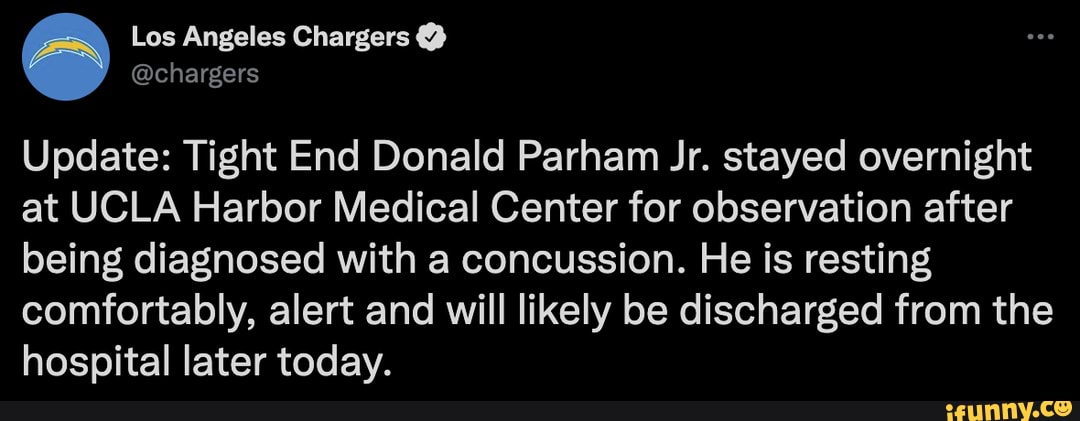 Chargers TE Donald Parham expected to be released from hospital