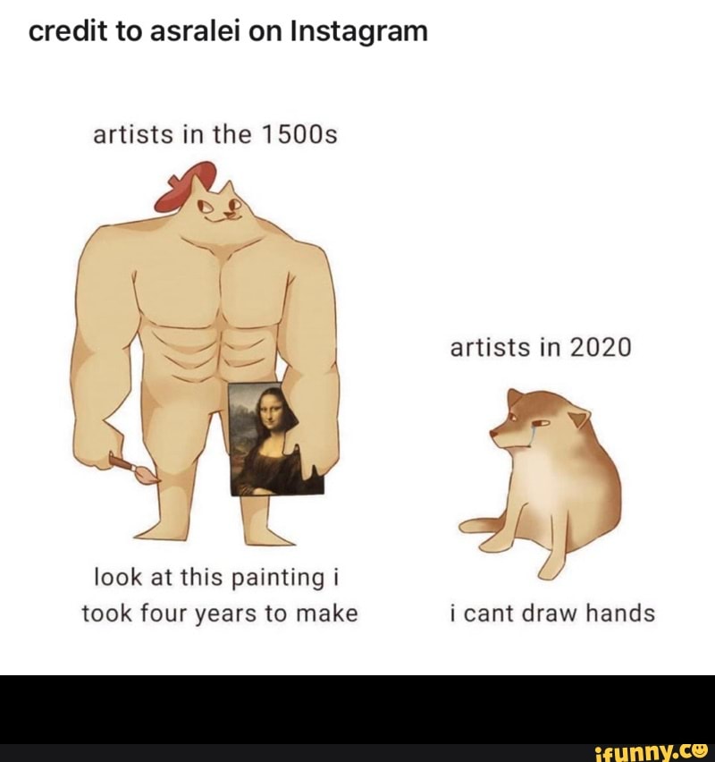 credit to asralei on Instagram
artists in the 1500s
took four years to make i cant draw hands -