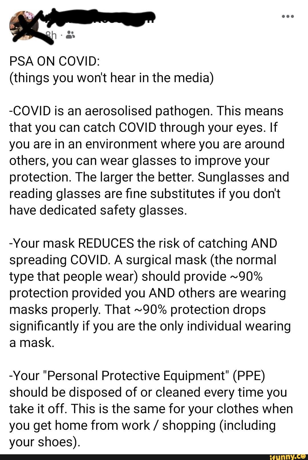 PSA (oc) PSA ON COVID (things you won't hear in the media) COVID is