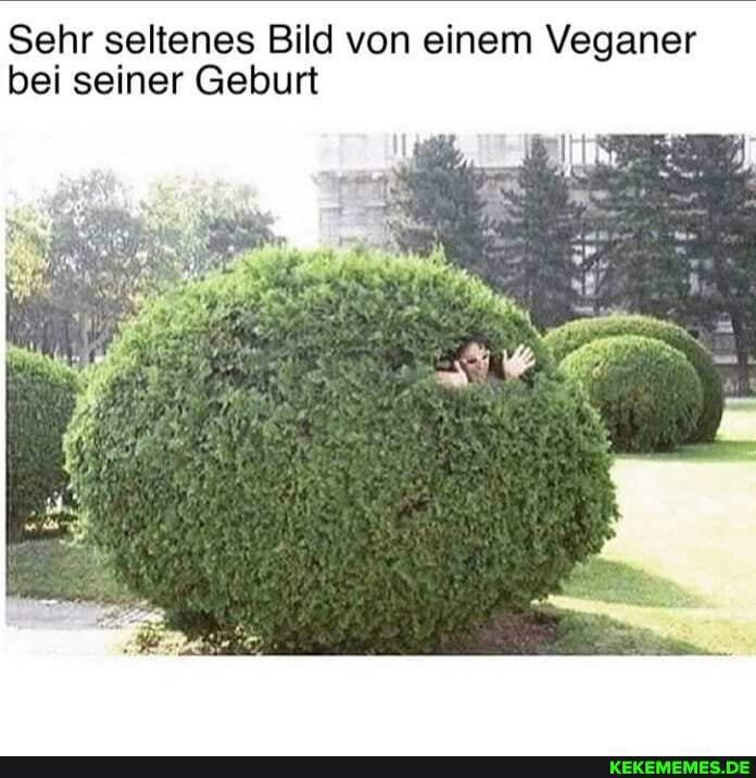 Sehr seltenes Bild von einem Veganer bei seiner Geburt