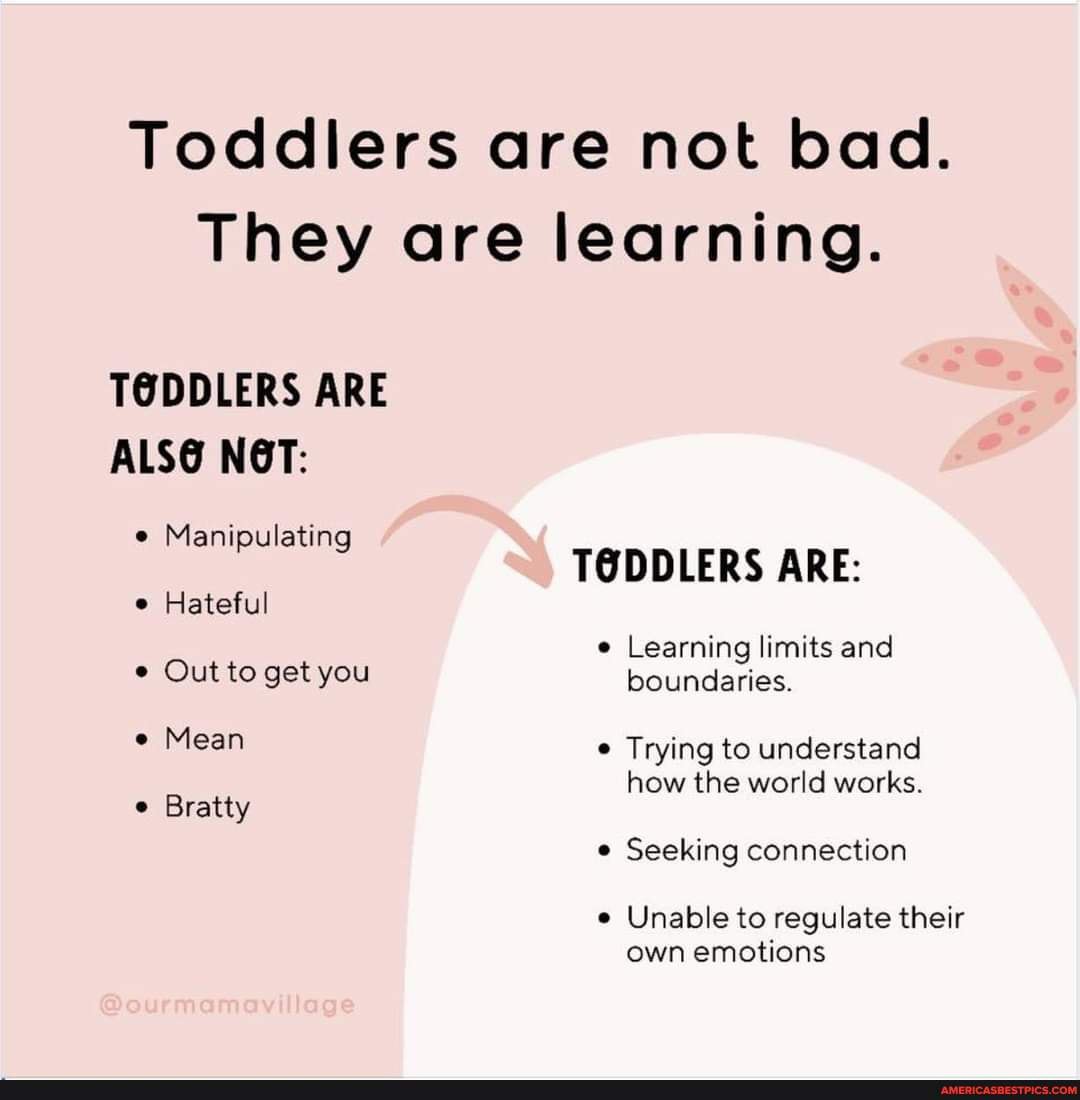 Toddlers are not bad. They are learning. TODDLERS ARE ALS Manipulating
