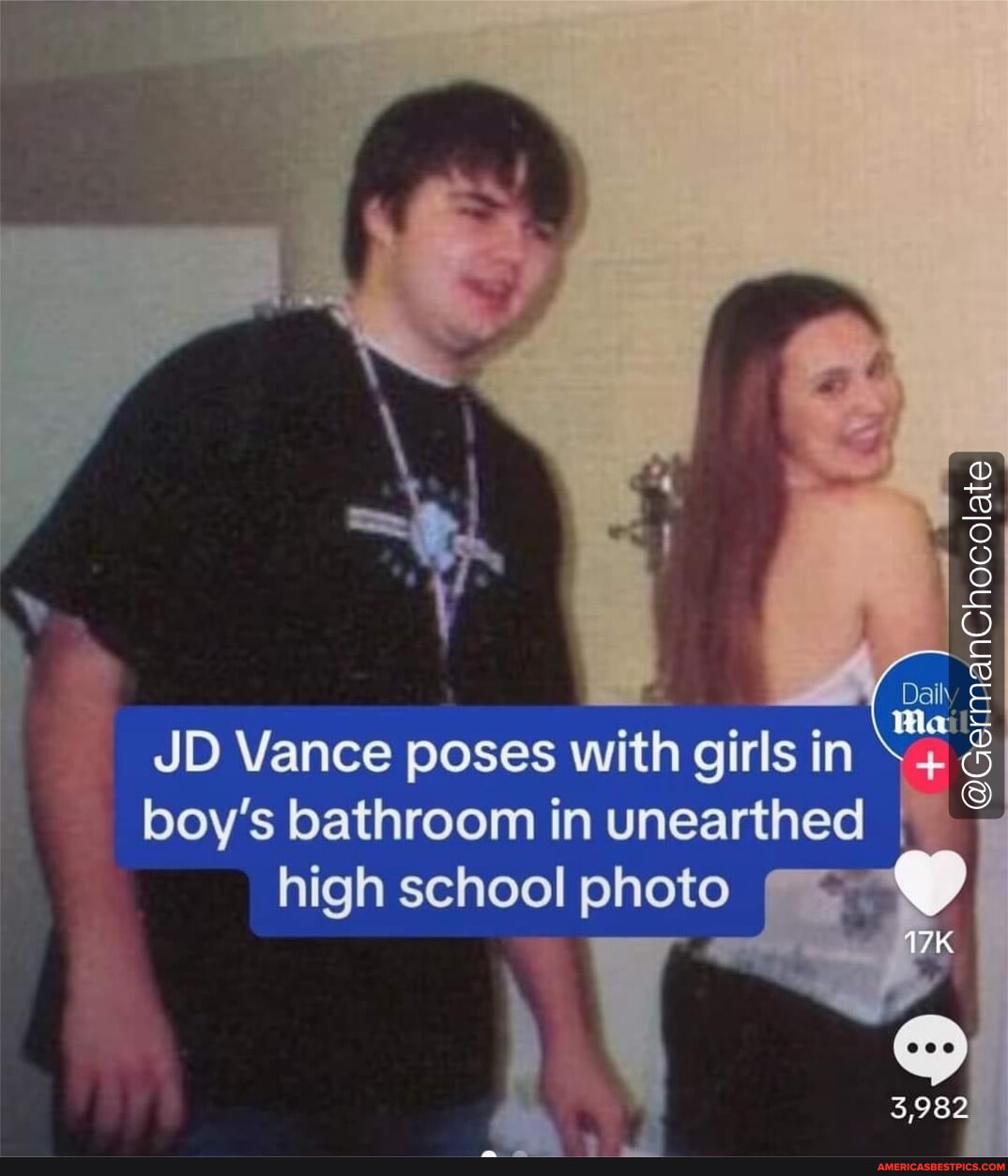 JD Vance poses with girls in boy's bathroom in unearthed I high school