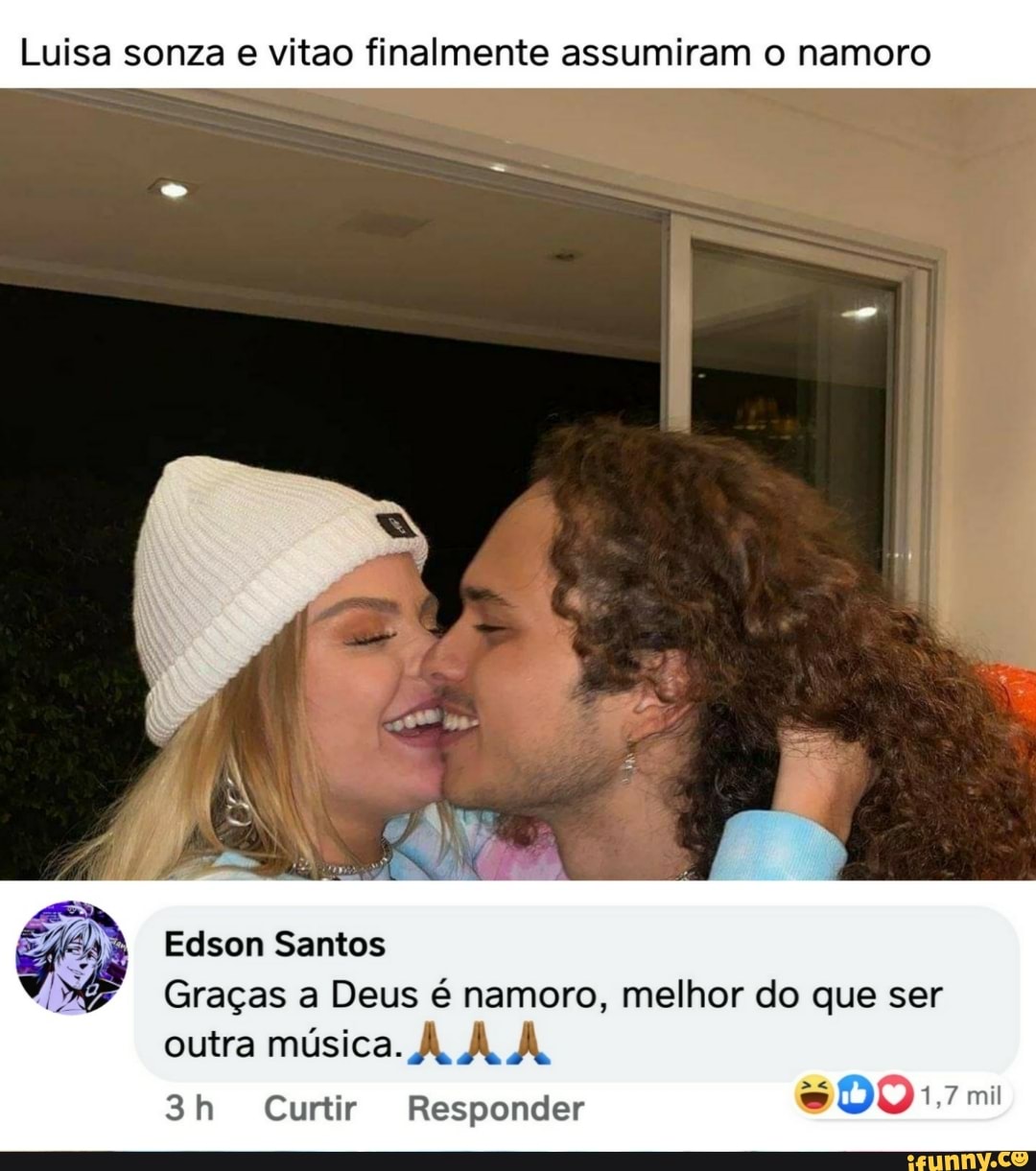 Luisa sonza e vitao finalmente assumiram o namoro
Edson Santos
Graças a Deus é namoro, melhor do que ser outra música. AA
Curtir Responder mi