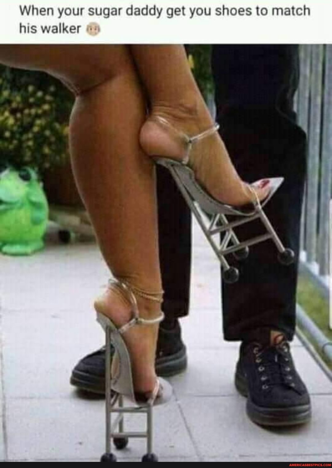 When your sugar daddy get you shoes to match his walker